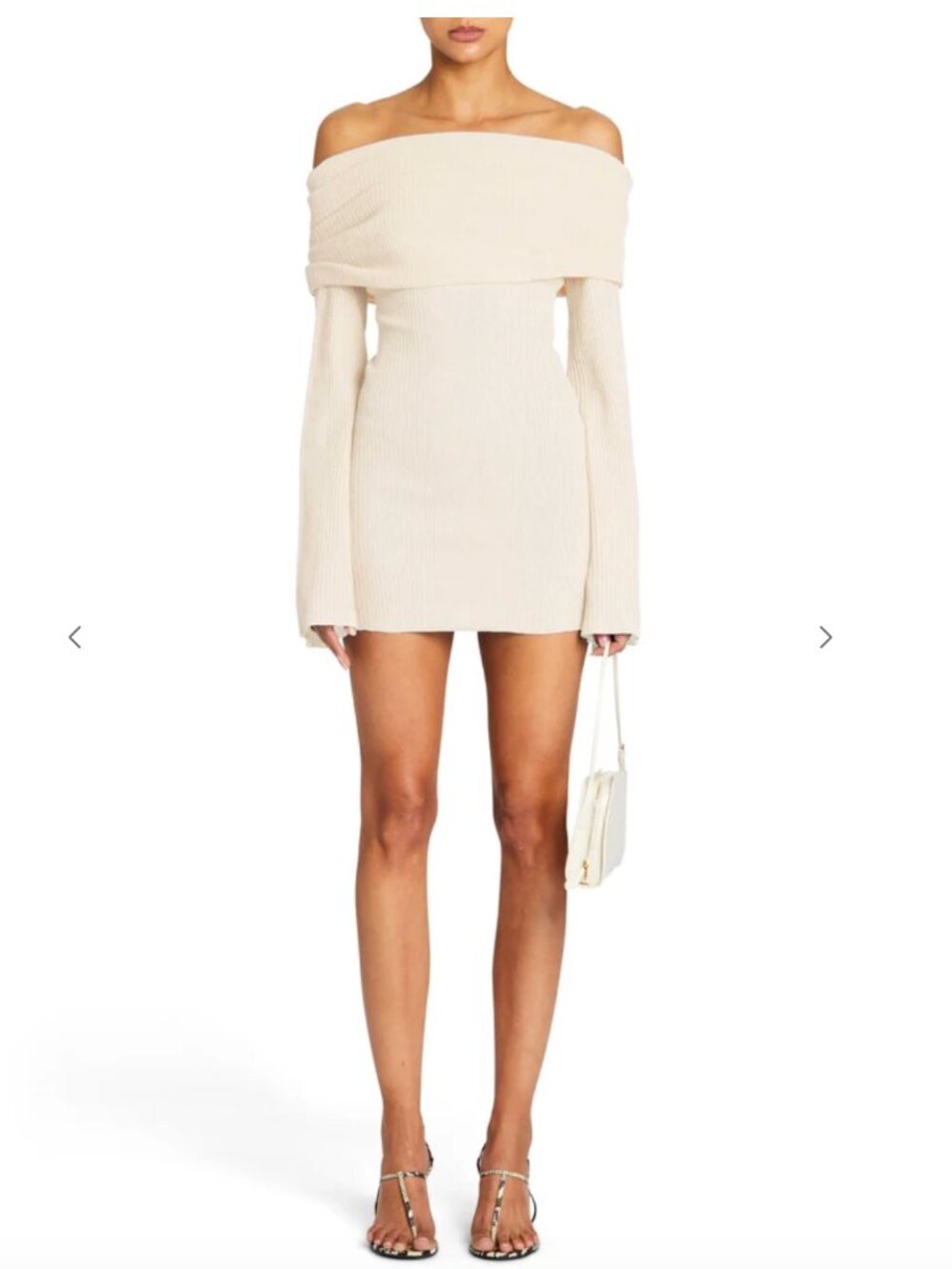Seroya Galli Rib Mini Dress - Eggshell